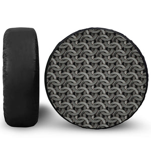 Metal Chainmail Pattern Print Tire Cover