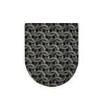Metal Chainmail Pattern Print Toilet Lid Cover