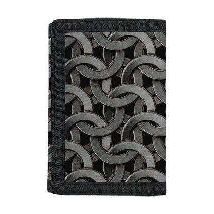 Metal Chainmail Pattern Print Trifold Wallet