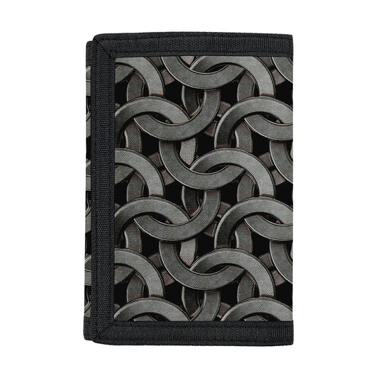 Metal Chainmail Pattern Print Trifold Wallet