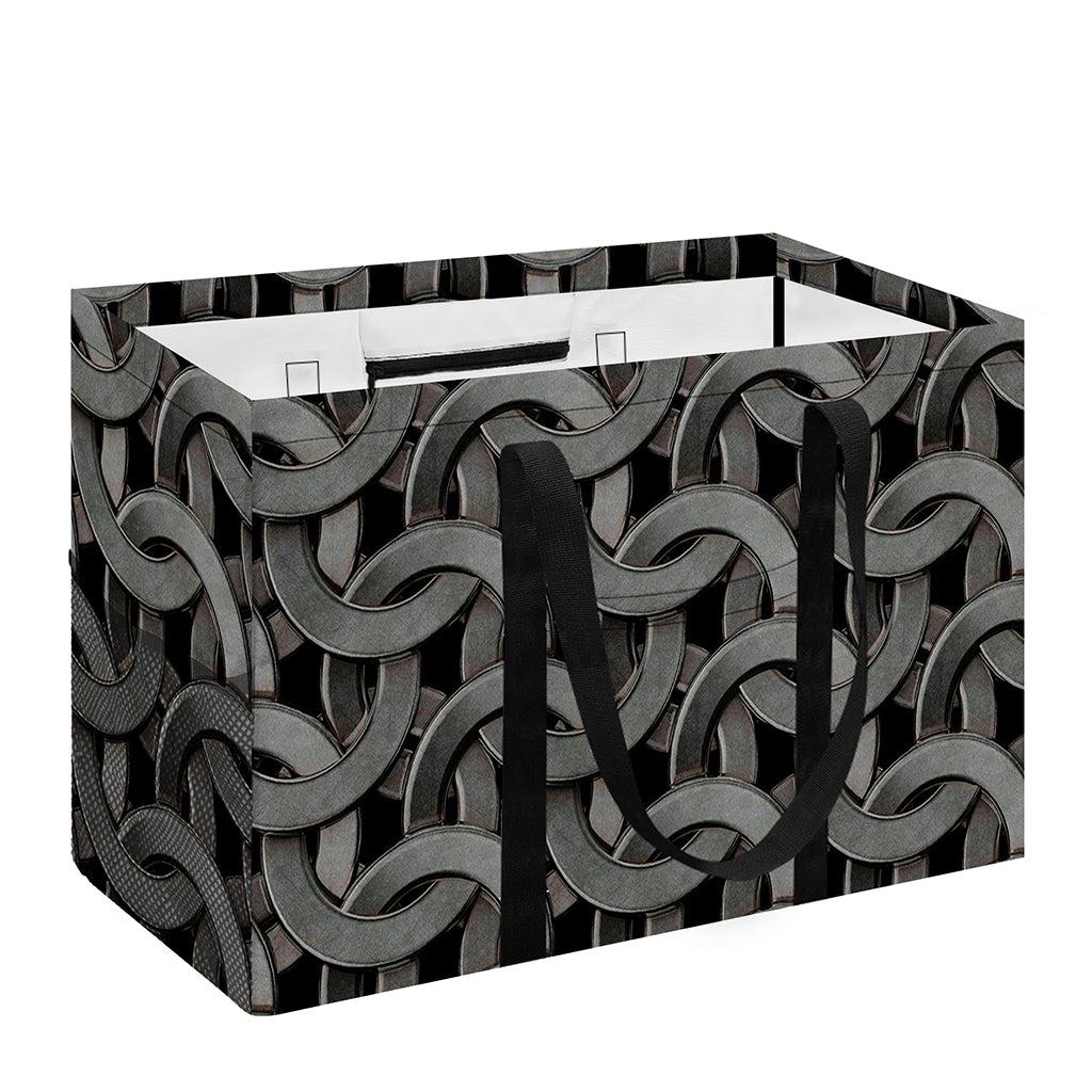 Metal Chainmail Pattern Print Utility Tote Bag