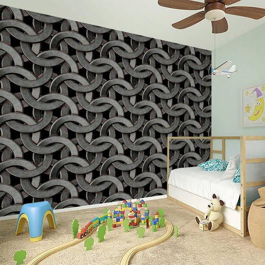 Metal Chainmail Pattern Print Wall Sticker