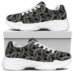 Metal Chainmail Pattern Print White Chunky Shoes