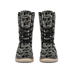Metal Chainmail Pattern Print Winter Boots