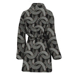 Metal Chainmail Pattern Print Women's Bathrobe