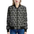 Metal Chainmail Pattern Print Women's Bomber Jacket