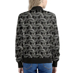 Metal Chainmail Pattern Print Women's Bomber Jacket