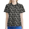 Metal Chainmail Pattern Print Women's Polo Shirt