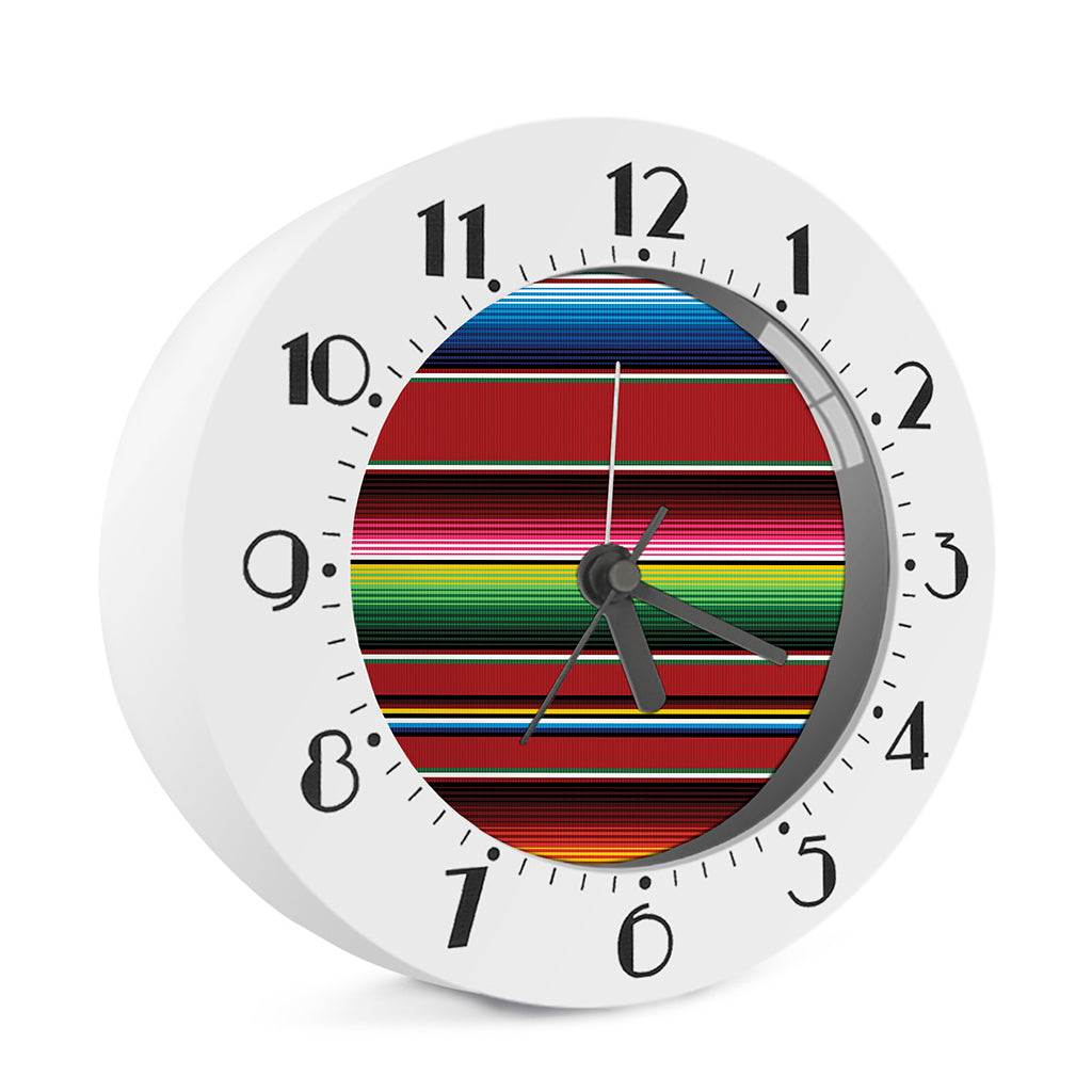 Mexican Serape Blanket Pattern Print Alarm Clock
