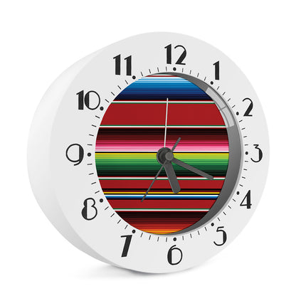 Mexican Serape Blanket Pattern Print Alarm Clock