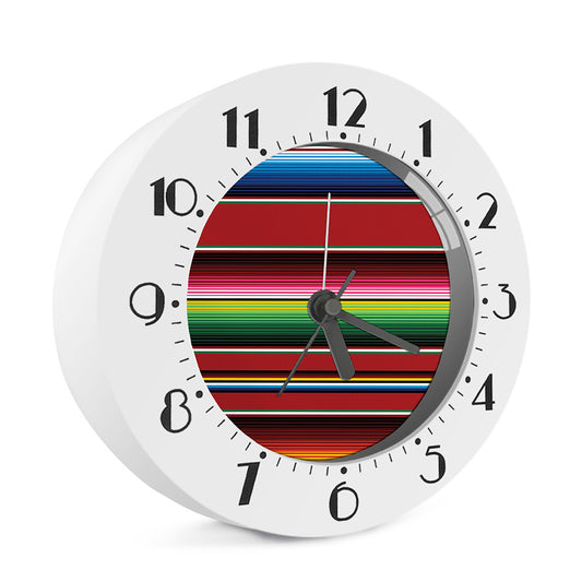 Mexican Serape Blanket Pattern Print Alarm Clock
