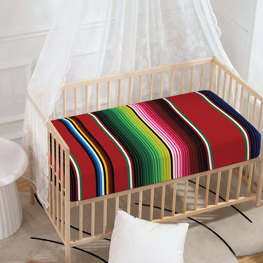 Mexican Serape Blanket Pattern Print Baby Crib Sheet