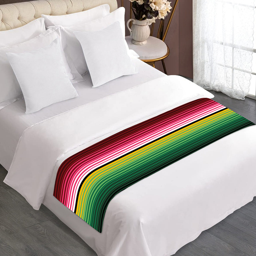 Mexican Serape Blanket Pattern Print Bed Runner
