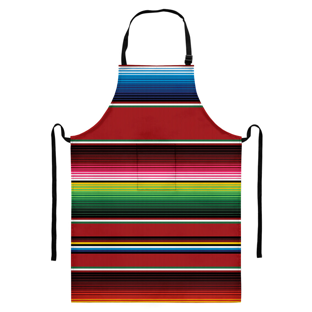 Mexican Serape Blanket Pattern Print Bib Apron With Pocket