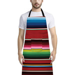 Mexican Serape Blanket Pattern Print Bib Apron With Pocket