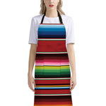 Mexican Serape Blanket Pattern Print Bib Apron With Pocket