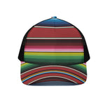 Mexican Serape Blanket Pattern Print Black Mesh Trucker Cap