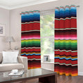 Mexican Serape Blanket Pattern Print Dimout Grommet Curtains