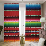 Mexican Serape Blanket Pattern Print Blackout Pencil Pleat Curtains