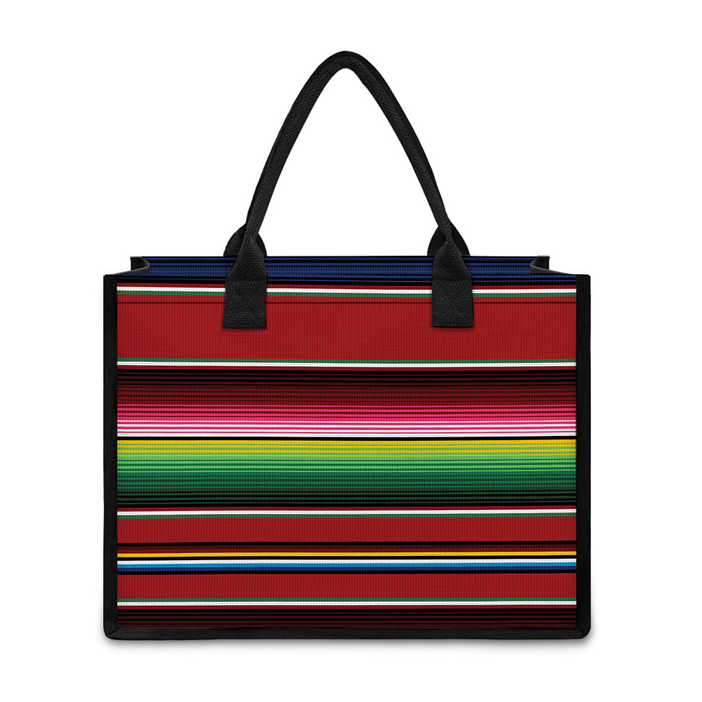 Mexican Serape Blanket Pattern Print Canvas Tote Bag