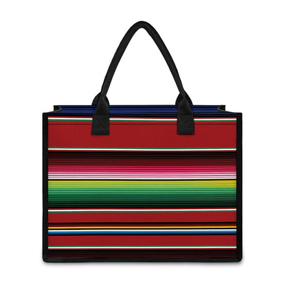 Mexican Serape Blanket Pattern Print Canvas Tote Bag