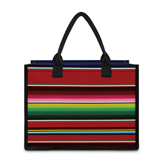 Mexican Serape Blanket Pattern Print Canvas Tote Bag