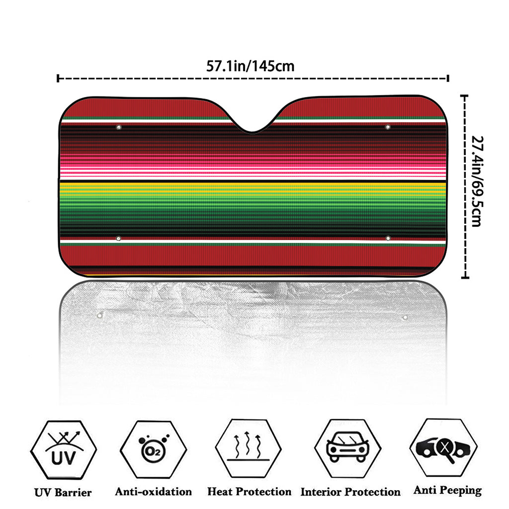 Mexican Serape Blanket Pattern Print Car Windshield Sun Shade