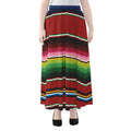 Mexican Serape Blanket Pattern Print Chiffon Maxi Skirt
