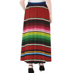 Mexican Serape Blanket Pattern Print Chiffon Maxi Skirt