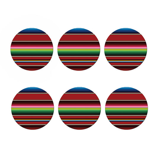 Mexican Serape Blanket Pattern Print Coaster Set