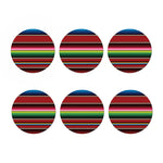 Mexican Serape Blanket Pattern Print Coaster Set