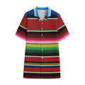 Mexican Serape Blanket Pattern Print Cotton Hawaiian Shirt