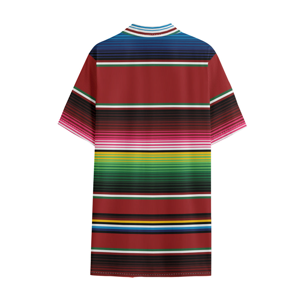 Mexican Serape Blanket Pattern Print Cotton Hawaiian Shirt