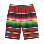 Mexican Serape Blanket Pattern Print Cotton Shorts