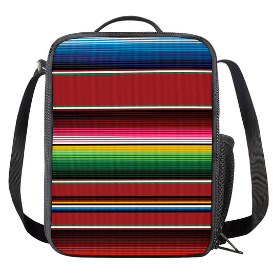 Mexican Serape Blanket Pattern Print Crossbody Lunch Bag