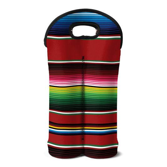 Mexican Serape Blanket Pattern Print Double Neoprene Wine Tote