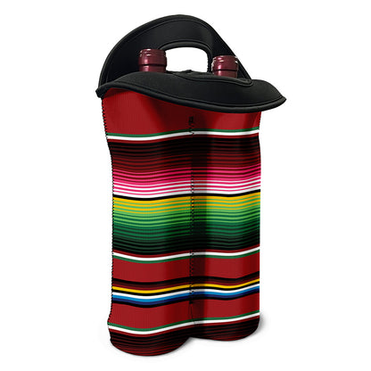 Mexican Serape Blanket Pattern Print Double Neoprene Wine Tote