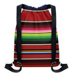Mexican Serape Blanket Pattern Print Drawstring Backpack