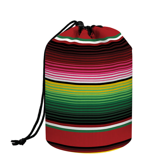 Mexican Serape Blanket Pattern Print Drawstring Makeup Bag