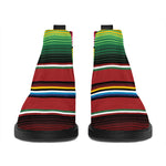 Mexican Serape Blanket Pattern Print Flat Ankle Boots