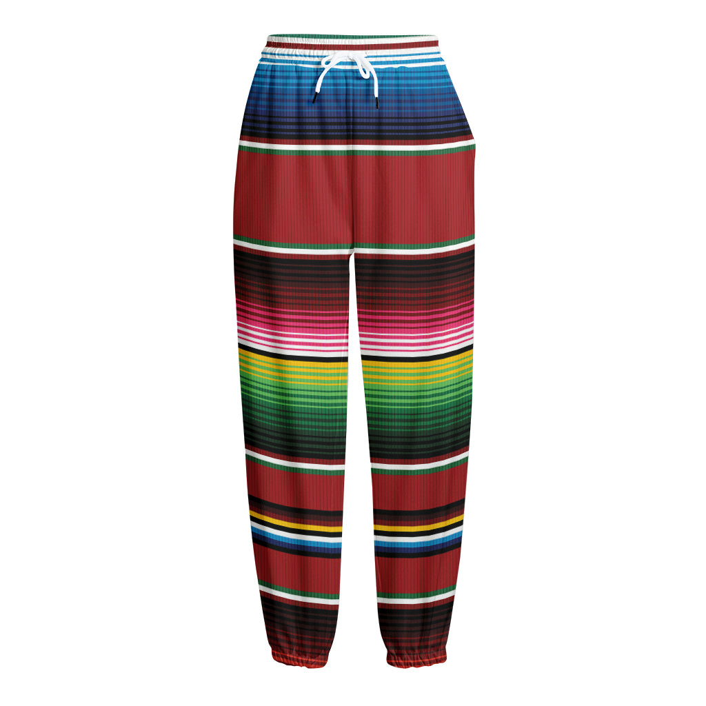 Mexican Serape Blanket Pattern Print Fleece Lined Knit Pants