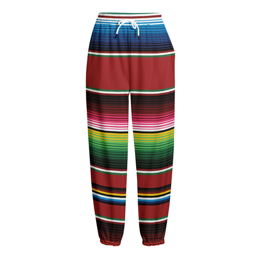Mexican Serape Blanket Pattern Print Fleece Lined Knit Pants
