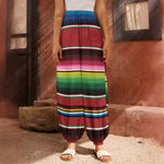 Mexican Serape Blanket Pattern Print Harem Pants