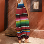 Mexican Serape Blanket Pattern Print Harem Pants