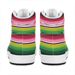 Mexican Serape Blanket Pattern Print High Top Leather Sneakers