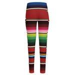 Mexican Serape Blanket Pattern Print High-Waisted Pocket Leggings