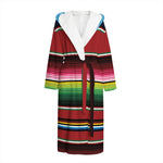 Mexican Serape Blanket Pattern Print Hooded Bathrobe
