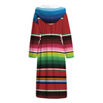 Mexican Serape Blanket Pattern Print Hooded Bathrobe