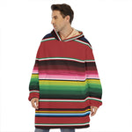 Mexican Serape Blanket Pattern Print Hoodie Blanket