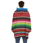 Mexican Serape Blanket Pattern Print Hoodie Blanket